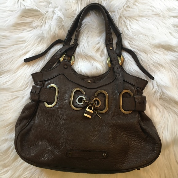 Barbara Bui Pebbled Leather Lock Bag - Picture 2 of 7